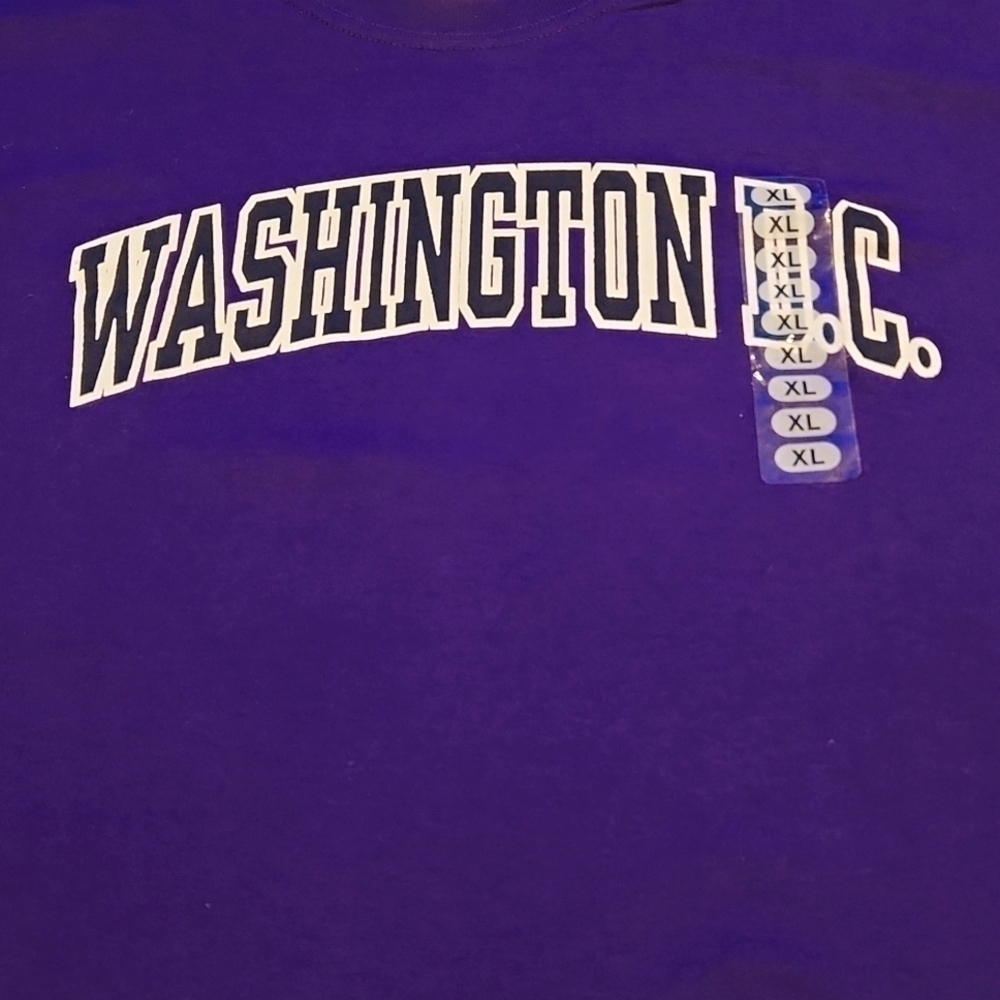GILDAN Heavy Cotton Purple Washington D.C. T-shirt - Picture 1 of 4
